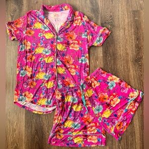 Posh Peanut Pink Floral Pajama Set
